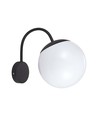 E27 væglampe med hvid kugle - Sort, IP44 udendørs, Ø20cm, uden lyskilde
