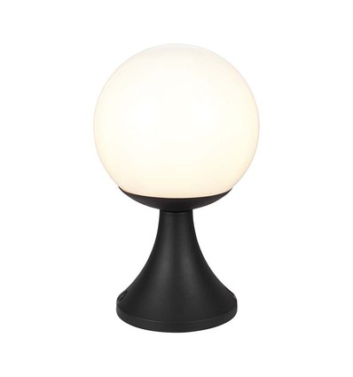 Standerlampe E27 - Mat sort, opal plastkugle