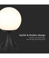 E27 udendørs standerlampe - IP44, mat sort, opal glas, højde 100cm, uden lyskilde