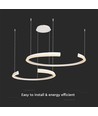 48W LED Hængelampe - Metal, 1100x800x1200mm, 3000K, Hvid, Triac Dæmpning