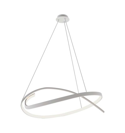 48W LED pendel, hvidt cirkel design - Dæmpbar, 5150lm, IP20, justerbar højde 80-120cm