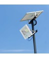 25W Solcelle LED projektør - 550lm, IP65, sort, fjernbetjening, sensor, udendørs