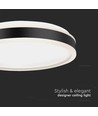 38W Designer LED loftslampe - 4000K, hvid kant, kvadratisk