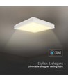 48W dæmpbar LED designer loftlampe - Firkantet, hvid, IP44, 420x420mm, 4000K