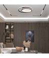 38W LED Designer Lys - 4000K, Sort, Dobbelt, Rund