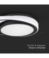 38W LED Designer Lys - 4000K, Sort, Dobbelt, Rund
