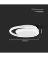 38W LED designer loftslampe, hvid - Dobbelt ring, Ø45cm, 4050lm, 4000K, IP20