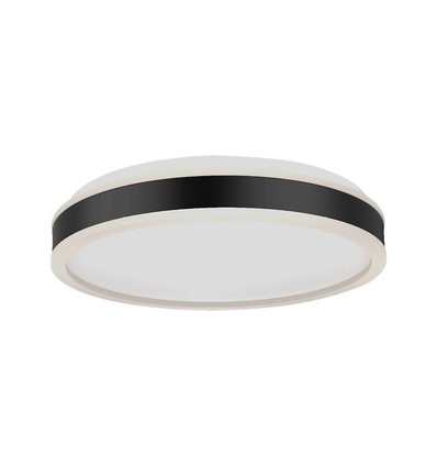 24W LED Lys - Designer, 4000K, Sort, Rund