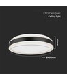 24W LED designer loftslampe - Ø45cm, 2500lm, sort, rund, 4000K, IP20