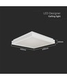 24W LED Designer loftslampe, kvadratisk - 400x400mm, 2450lm, hvid kant, 4000K, IP20 indendørs