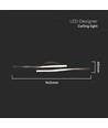12W LED designer loftslampe - 105lm/W, 94,5cm, sort finish, varm hvid, 3000K