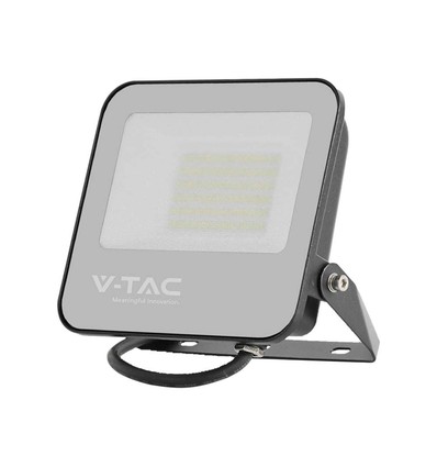 50W LED projektør - 4000K, sort hus, grå glas, 185lm/W