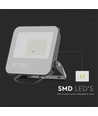 50W LED projektør - 4000K, sort hus, grå glas, 185lm/W