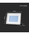 200W LED projektør, Samsung LED chip - 185lm/W, IP65, 4000K, sort, 5 års garanti