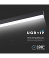 40W Dæmpbar LED nedhængt loftarmatur - 120cm, UGR 19