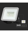 50W projektør - Samsung chip, 6500K, sort hus, gråt glas