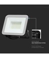 50W projektør - Samsung chip, 6500K, sort hus, gråt glas