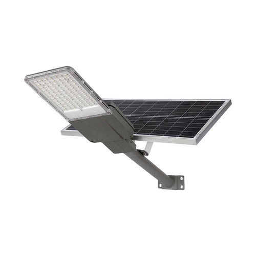 35W LED solcelle gadelampe - 4000K, Bridgelux chip, IP65, grå, inkl. 70W solpanel og batteri