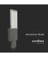 35W LED solcelle gadelampe - 4000K, Bridgelux chip, IP65, grå, inkl. 70W solpanel og batteri