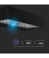 6W LED solcelle væglampe med sensor - 900lm, IP65, sort, 4000K, inkl. batteri