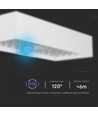 6W LED solcelle væglampe med sensor - 900lm, IP65, hvid, 4000K, inkl. batteri