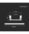 Monteringssæt med Diffuser til LED-Strip - 2000x17,4x7mm