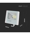 40W LED solcelle projektør - IP65, 6400K, hvid krop, udendørs