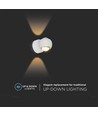 10W LED væglampe med op/ned lys - Hvid, 3000K, 13,5x10 cm, IP44, inkl. lyskilde