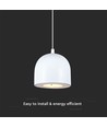 LED Hængelampe - Ø100, Justerbar Wire, Berøringslys Tænd/Sluk, 3000K, Hvid Hus
