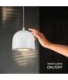 LED Hængelampe - Ø100, Justerbar Wire, Berøringslys Tænd/Sluk, 3000K, Hvid Hus