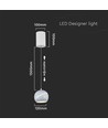 8,5W LED pendel / hængelampe - Ø12-18cm, hvid, touch on/off, 3000K, inkl. lyskilde