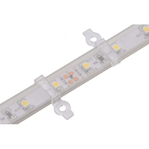 20 stk. klare monteringsklips til LED strip - 8mm, passer til IP65 strips