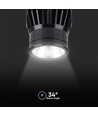 18W LED modul spotlight - 1900lm, IP20, sort kabinet, 4000K, aluminium