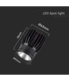 18W LED indbygningsspot - 1900lm, 6400K, sort, IP20, aluminiumsmateriale