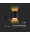 6W LED væglampe - IP65, sort, 3000K, 465lm, firkantet, inde / ude, inkl. lyskilde