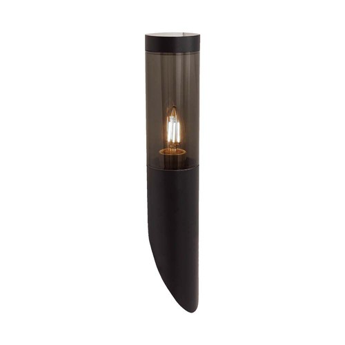 E27 sort bedlampe, 40cm - IP44, rustfrit stål, uden lyskilde, have/sti monteret