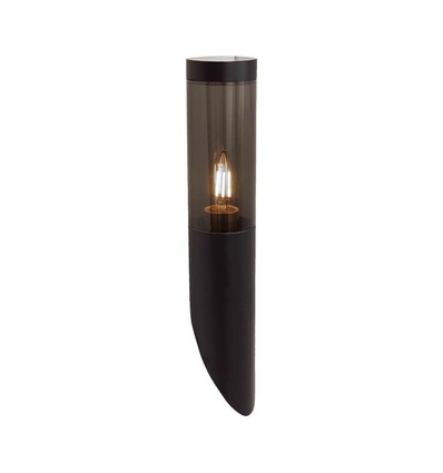 E27 sort bedlampe, 40cm - IP44, rustfrit stål, uden lyskilde, have/sti monteret