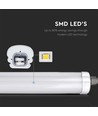 V-Tac vandtæt 18W komplet LED armatur - 60 cm, 130lm/W, Cree, gennemfortrådet, IP65, 6 års garanti