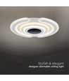 95W LED Smart dekorativ loftlampe - 52x5cm, 3i1 dæmpbar+fjernbetjening