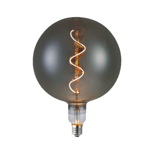 E27 4W dæmpbar G200S Spiral Filament LED pære - Smoky glas, 2700K, 120lm, 300° lysspredning