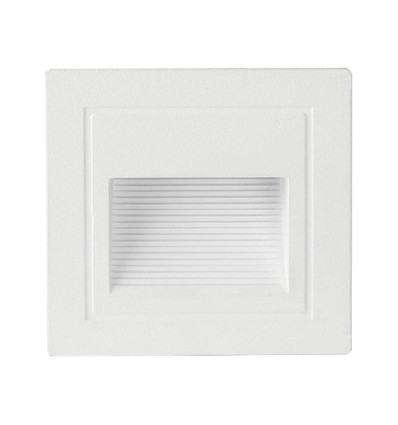 5W hvid LED indbygningsspot til trapper - IP65, 3000K, kvadratisk, aluminium