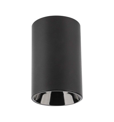 Sort GU10 påbygningsspot - Rund, sort aluminium, 10x6,5 cm, IP20, til GU10