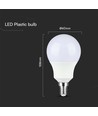 E14 8,5W LED pære - A60, Samsung LED chip, 806lm, 6500K, erstatter 60W