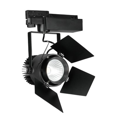 33W LED skinnespot - Samsung chip, 4000K, 5 års garanti, sort hus.