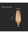 E27 4W LED filament spiralpære - B125, 250lm, 2700K, Amber/Smoky glas, 300° udstråling