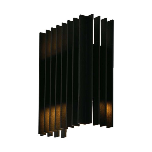 2*6W LED udevæglampe - 141x65x200mm, 3000K, sort, hus, IP65