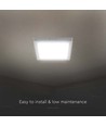 V-Tac 24W LED loftslampe - 28,7 x 28,7cm, Højde: 3,1cm, hvid kant, inkl. lyskilde