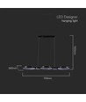 38W LED pendellampe, 100cm - Sort, 4560lm, 4000K, inkl. lyskilde