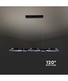 38W LED pendellampe, 100cm - Sort, 4560lm, 4000K, inkl. lyskilde