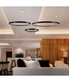 57W LED hængelampe - 40x60x80cm, 3000K, krystalakryl, inde, sort hus